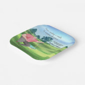 Assiettes En Carton Retraite Golf Man Lire l'aquarelle verte (Angulaire)