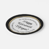 Assiettes En Carton Retraite moderne Noir, Blanc et Or (Angle)