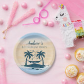 Assiettes En Carton Retraite Party Beach Palm Trees (Fête)