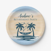 Assiettes En Carton Retraite Party Beach Palm Trees (Devant)