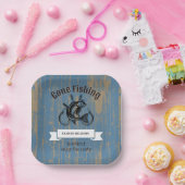Assiettes En Carton Retraite Pêche Retraite Bois Rustique Retraité (Fête)