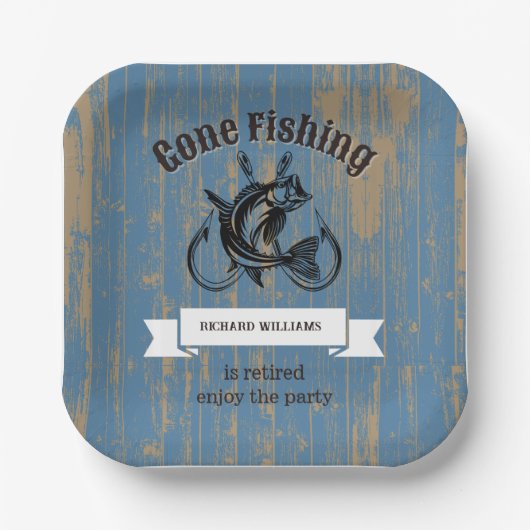Assiettes En Carton Retraite Pêche Retraite Bois Rustique Retraité (Recto)