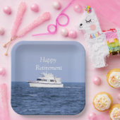 Assiettes En Carton Retraite photo bateau (Fête)