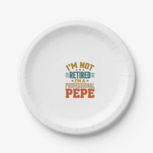 Assiettes En Carton Retraite Professionnelle Pepe Typographie Vintage 