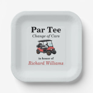 Assiettes En Carton Retraite Red Golf Panier Par Tee Thème
