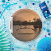 Assiettes En Carton Retraite Sunset Beach Boarding Pass Destination (Fête)