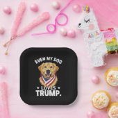 Assiettes En Carton Retriever Même Mon Chien Aime Trump USA Drapeau (Fête)