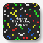 Assiettes En Carton Retro 8 Bit Video Game Graphics Pattern (Recto)