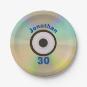 Assiettes En Carton Retro 90s Musique Thème 30e anniversaire Faux CD (Devant)