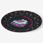 Assiettes En Carton Retro 90s Roller Skating Party (Angle)