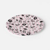 Assiettes En Carton Retro À damiers Diner Motif (Angle)