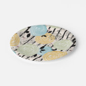 Assiettes En Carton Rétro, abstract flowers (Angle)