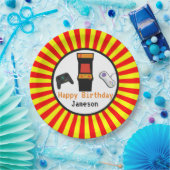 Assiettes En Carton Rétro anniversaire de console de jeu vidéo (Fête)