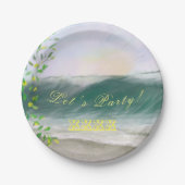 Assiettes En Carton Retro Anniversaire Plage Pique-nique (Devant)