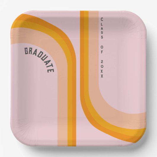 Assiettes En Carton Retro Arc Arc Arc Arc Photo Graduation (Recto)