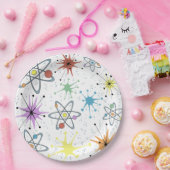 Assiettes En Carton Rétro atomique (Fête)