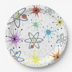 Assiettes En Carton Rétro atomique