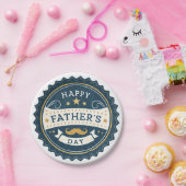 Assiettes En Carton Retro Badge Design wi (Fête)