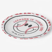 Assiettes En Carton Retro Baseball Vibes Boy Anniversaire (Angle)