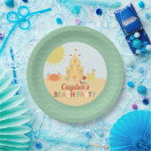 Assiettes En Carton Retro Beach Party Summer Sand château Anniversaire (Fête)