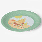 Assiettes En Carton Retro Beach Party Summer Sand château Anniversaire (Angle)