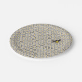 Assiettes En Carton Retro Bee et Honeypeb Grille Motif (Angle)