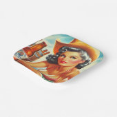 Assiettes En Carton Retro Beer Country Girl (Angulaire)