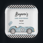 Assiettes En Carton Retro Blue Race Car Two Fast Boy 2e anniversaire<br><div class="desc">Célébrez la journée spéciale de votre petit speedster avec nos charmantes plaques en papier, conçues exclusivement pour les fêtes d'anniversaire des garçons. Ces serviettes accrocheuses allient le charme vintage et le fantaisie ludique, avec une voiture de course rétro magnifiquement illustrée dans une couleur sereine de bleu poussiéreux, accentuée par des...</div>