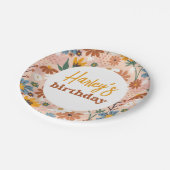 Assiettes En Carton Retro Boho Fleur sauvage Fête d'anniversaire fille (Angle)