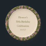Assiettes En Carton Retro Boho Green Cute Floral Custom 50e anniversai<br><div class="desc">Retro Boho Green Cute Floral Simple Custom 50th Birthday Papier Plaques</div>