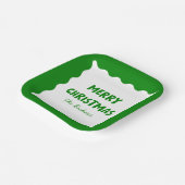 Assiettes En Carton Retro Bold Wavy Green Funky Custom Joyeux Noël (Angulaire)