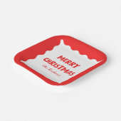 Assiettes En Carton Retro Bold Wavy Red Fun Custom Joyeux Noël (Angulaire)