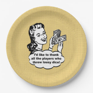 Assiettes En Carton Rétro Bunco drôle jaune que je voudrais remercier