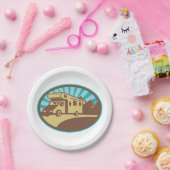Assiettes En Carton Retro Campervan (Fête)