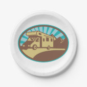 Assiettes En Carton Retro Campervan (Devant)