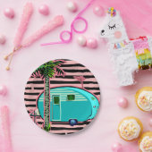 Assiettes En Carton Rétro campeur de larme (Fête)