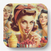 Assiettes En Carton Retro Candy Girls (Recto)