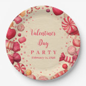 Assiettes En Carton Retro Candy Sweets Valentine Party (Devant)