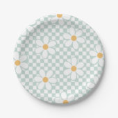 Assiettes En Carton Retro Checker Monnaie d'anniversaire Plaques papie (Devant)