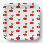 Assiettes En Carton Retro Cherry Berry 1er anniversaire Rouge et vert (Recto)