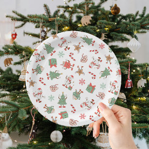 Assiettes En Carton Retro Chillin' Avec Mes Copains de Noël