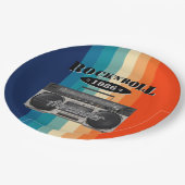 Assiettes En Carton Retro classique boite à boum rock n roll musique v (Angle)