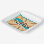 Assiettes En Carton Retro Coffee Design (Angulaire)