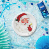 Assiettes En Carton Rétro conception de vieille école de plat de Noël (Fête)