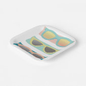Assiettes En Carton Retro Coral Lunettes de soleil d'été Trio (Angulaire)