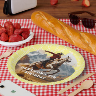 Assiettes En Carton Retro Cowboy et Horse Western