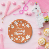 Assiettes En Carton Retro Daisy brûlé orange nuptiale douche (Fête)