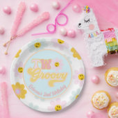 Assiettes En Carton Retro Daisy Deux Super Anniversaire Plaque papier (Fête)