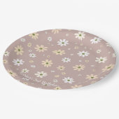 Assiettes En Carton Retro Daisy Floral Motif Personnalisé Anniversaire (Angle)