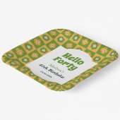 Assiettes En Carton Retro Daisy Flower À damiers Bonjour Quarante Anni (Angulaire)